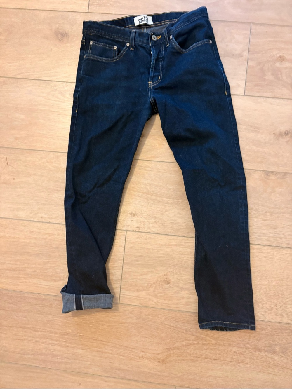 Naked & Famous Denim Deep Indigo Weird Guy Jeans 32x30.